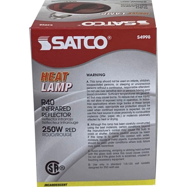 Red Heat Lamp Bulb 250w
