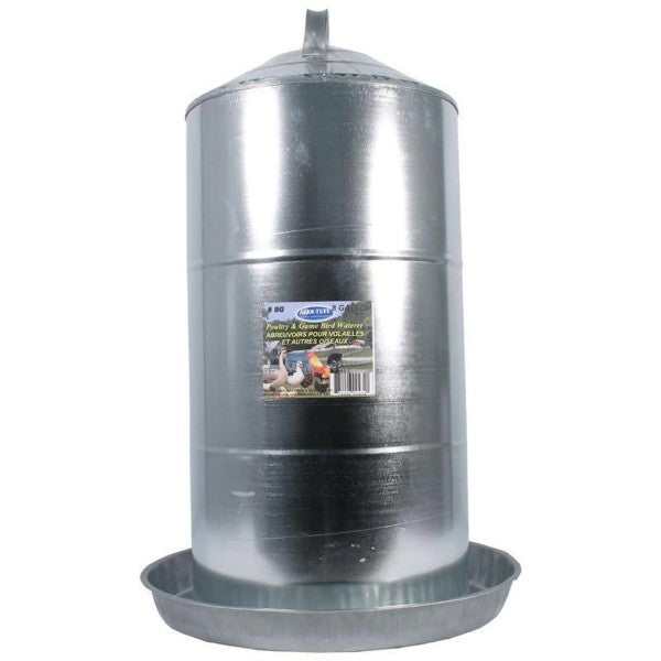 Galvanized Poultry & Game Bird Waterer, 8 Gal