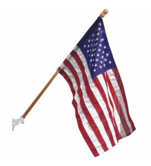 American Flag Wood Pole Kit With Poly Flag