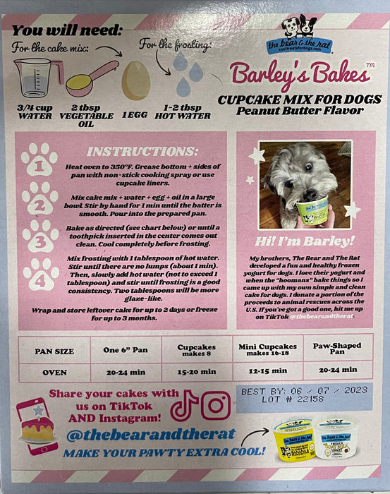 Cupcake Mix for Dogs, Peanut Butter with Yogurt Frosting, 9oz