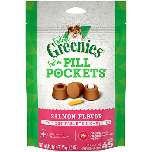 Greenies Pill Pockets Feline Treats Salmon 1.6Oz