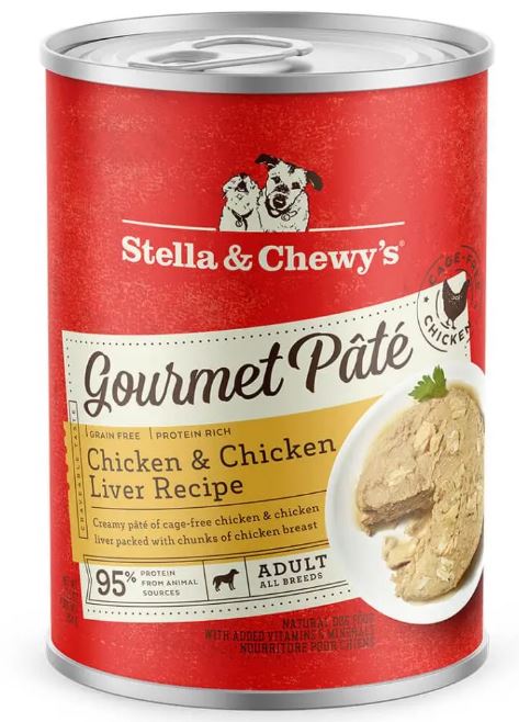 Stella & Chewy's Gourmet Pâté with Chicken & Chicken Liver Canned Dog Food, 12.5oz